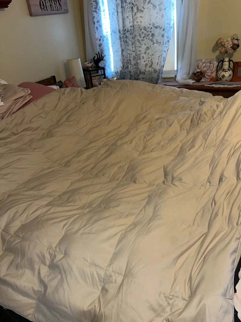 Tan or Light Beige Comforter - Neutral ~ Quilted Down Comforter ~ no tags 56x85”